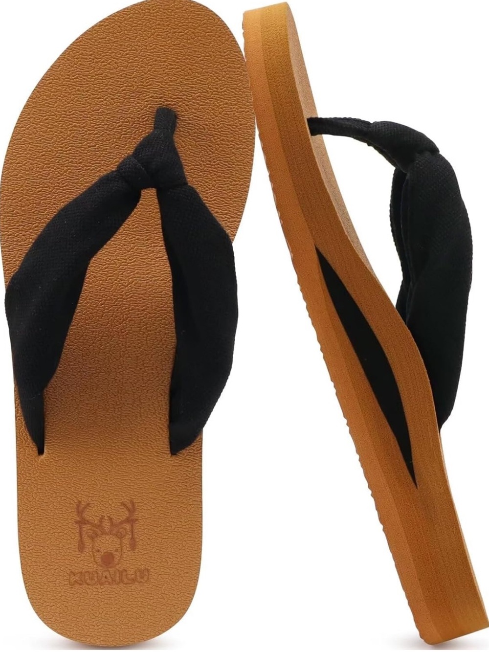 Knot-Top Black and Tan Women's Sandal